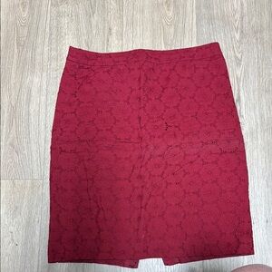 Elegant Red Lace Skirt J. Crew size 4